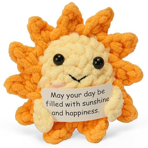 Beeboy Emotional Support Crochet Sunshine - Positive Support Plush Gift Ideas for Women, Crochet Ornament Stuff Advent Calendar, Positive Affirmations Amigurumi Dolls - Image 1