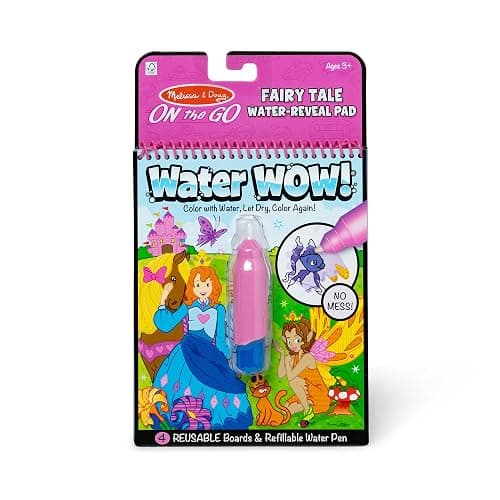 Melissa & Doug On the Go Water Wow! Reusable Water-Reveal Activity Pad - Fairy Tale - Imagine Ink Coloring Book, Stocking Stuffers, Coloring Books For Kids Ages 3+, Travel Toys For Toddlers - English Only Packaging - Image 1