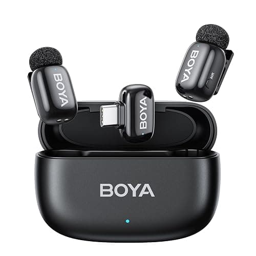 BOYA mini Wireless Lavalier Microphone for Android/Tablets/PC with USB C Plug,Noise Reduction,30H Battery Life with Charging Case,AI Voice Changer,Lapel Microphone Wireless for Video Recording Podcast - Image 1