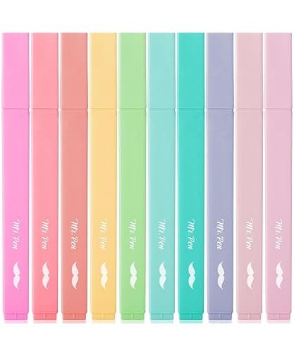 Mr. Pen- Aesthetic Highlighters, 10 pcs, Chisel Tip, Pastel Colors, Cute Highlighters Assorted Colors - Image 1