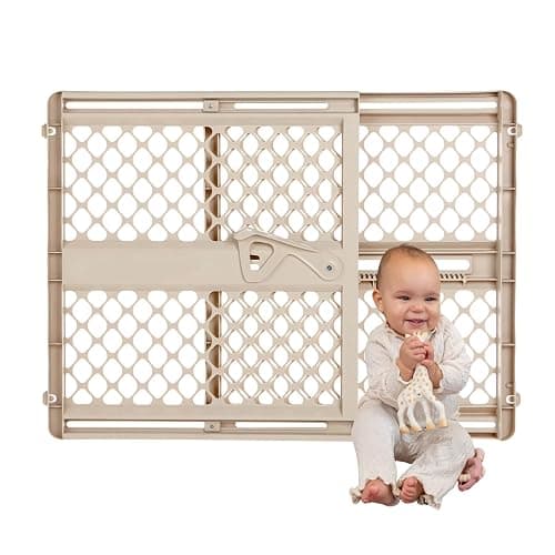 Toddleroo by North States - Supergate Ergo Baby Gate: Plastic Baby Gate for Stairs & Doorways - Adjustable Indoor Safety Gate - Made in USA - 26 to 42 Inches Wide - 26 Inches Tall - Sand - Image 1