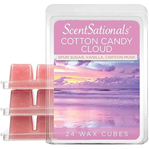 Scentsationals Wax Melts, Wax Cubes Strong Scent - Cotton Candy Cloud - Long Lasting Scented Melts for Warmer, 10oz (24-Cubes) - Image 1