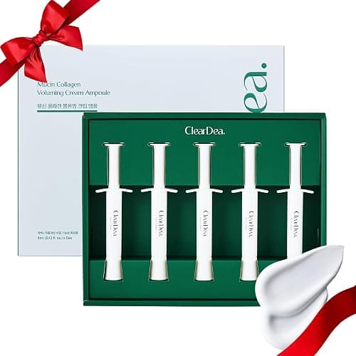 ClearDea Mucin Collagen Voluming Ampoule Moisturizer Face Cream (Dual Collagen + Mucin Care) – Deep Hydrating Facial Skin Care for Women, Holiday Skincare Essential Stocking Stuffer Gift, 4ml x 5 - Image 1