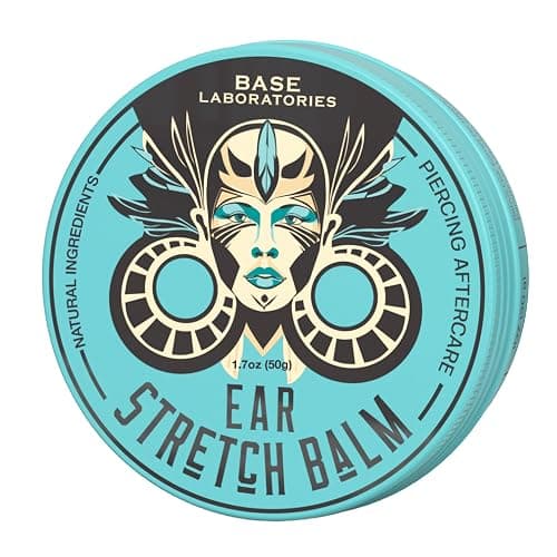 BASE LABORATORIES Ear Stretching Balm for Ear Gauges, Tunnels & Plug Balm | Gauge Lubricant, Ear Gauge Balm, Plug Ointment, Aftercare Balm, Stretching Lubricant, Taper Tunnel Kit, Plug Tunnel - Image 1