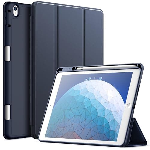 JETech Case for iPad Pro 10.5-Inch and iPad Air 3 (10.5-Inch 2019, 3rd Generation) with Pencil Holder, Slim Tablet Cover with Soft TPU Back, Auto Wake/Sleep (Navy) - Image 1
