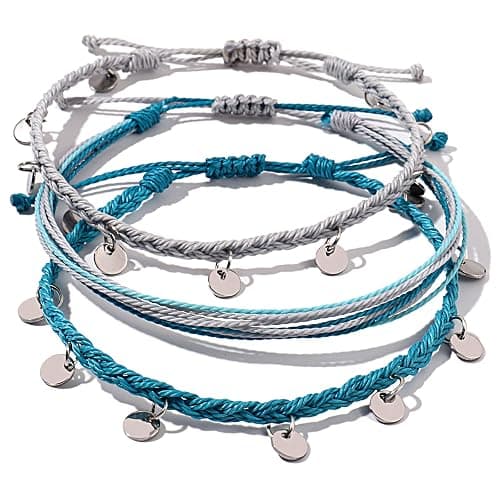 FANCY SHINY String Ankle Bracelets Waterproof Rope Anklets Braided Beach Boho Coin Anklets Cute Friendship Foot Jewelry for Women - Image 1