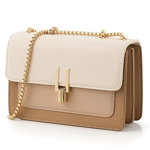 Color-Block Crossbody Bags for Women Leather Cross Body Purses Cute Designer Handbags Shoulder Bag Medium Size - Image 1