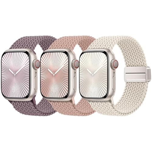 JKD Magnetic Braided Stretchy Band Compatible with Apple Watch Bands 38mm 40mm 41mm 42mm 44mm 45mm 46mm 49mm Women Men, Nylon Sport Solo Loop Strap for iWatch Series 11 10 9 8 SE 7 6 5 4 3 2 1 Ultra - Image 1