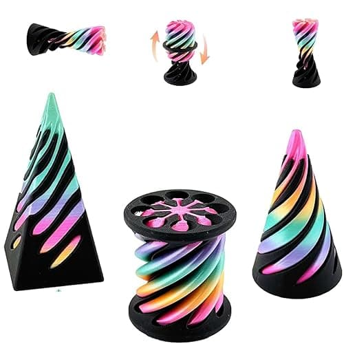 Valentines Day Gift for Kids 3 Packs Impossible Cone,Impossible Cones passthrough Impossible Pyramid for Relaxing,Spiral Fidget Toy Birthday for Adults & Kids - Image 1