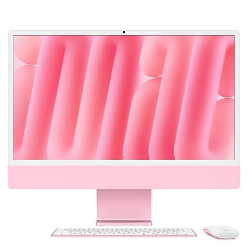 Apple 2024 iMac All-in-One Desktop Computer with M4 chip with 10-core CPU and 10-core GPU: Built for Apple Intelligence, 24-inch Retina Display, 16GB Unified Memory, 256GB SSD Storage; Pink - Image 1