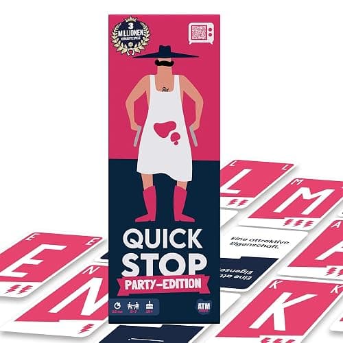 ATM Gaming Quickstop - Das Buchstaben-Duell - Party-Edition - Kartenspiel für Jugendliche und Erwachsene - Schnell und Verrückt - 2 bis 7 Spieler - Kartenspiel ab 16 Jahren - Partyspiel - Image 1