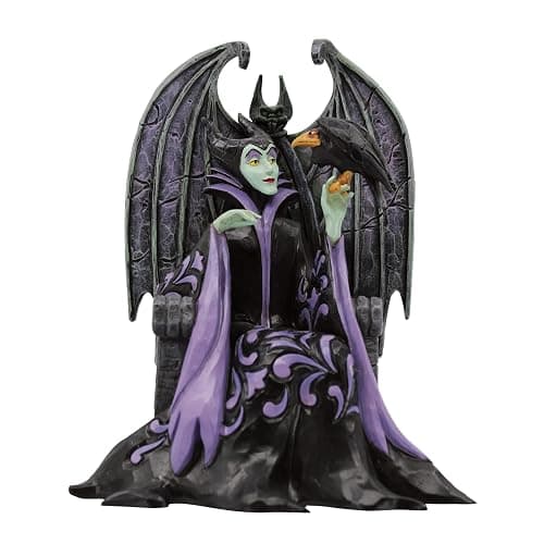 Enesco Disney Traditions Collection by Jim Shore Sleeping Beauty Maleficent Sitting on Throne Figurine- Resin Hand Painted Crafted Disney Halloween Collectible Figurines Home Decor Statue, 4 Inch - Image 1
