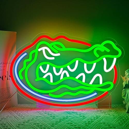 PILOYINDE Florida Gators Basketball Team Neon Sign LED Light for Bedroom Wall Decor, Modern Style, Wall Mount, 1 Count - Image 1
