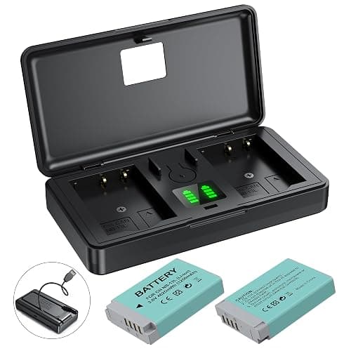 NB-13L Battery(2 Pack) and Charger(2CH) Set,Camera Accessories for Canon G9X,G5X,G1X G7X Mark II/III,SX620/SX720/SX730/SX740 HS, EOS M10/M100/M6,Replacement Rechargeable Lithium Ion Batteries Case - Image 1