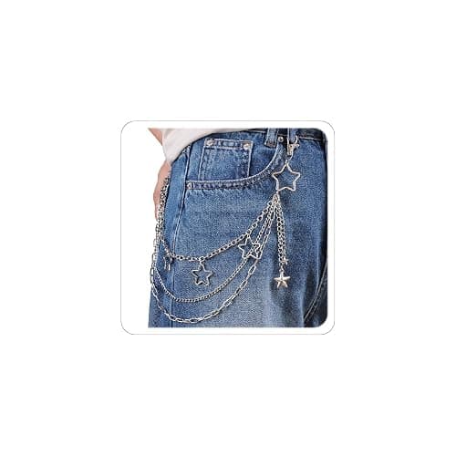 Pants Chain Wallet Chain Punk Chain Hip Hop Butterfly Lock Charm Jeans Chains Rock Chains for Women Men Hipster Women Fashion Trendy Waist Pants Chain Jewelry Clothing Accessories - Image 1