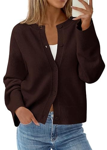 KIRUNDO Cardigan Sweaters for Women Fall Trendy Long Sleeve Chunky Knit Button Up Oversized Winter Jacket Casual Outwear - Image 1