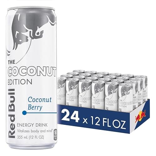 Red Bull Coconut Edition Energy Drink, Coconut Berry, with 114mg Caffeine plus Taurine & B Vitamins, 12 Fl Oz, Pack of 24 Cans - Image 1