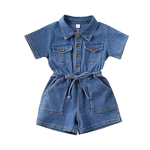 Ledy Champswiin Summer Toddler Girl Jumpsuit Shorts Little Girl Overalls Clothes Baby Jean Romper Jumpsuit One Piece Outfit - Image 1