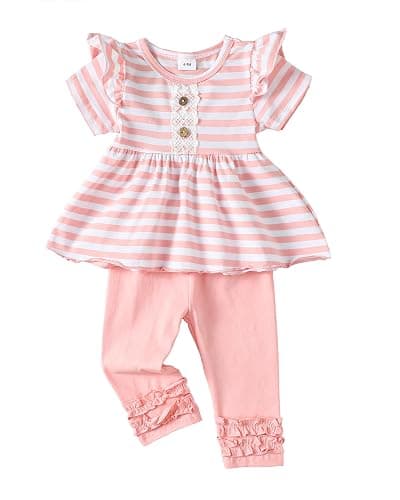 Baby Girl Clothes Toddler Girl Outfits Ruffle Shirt Pants Cute Infant Outfit Set Baby Girl Fall Winter Clothes - Image 1