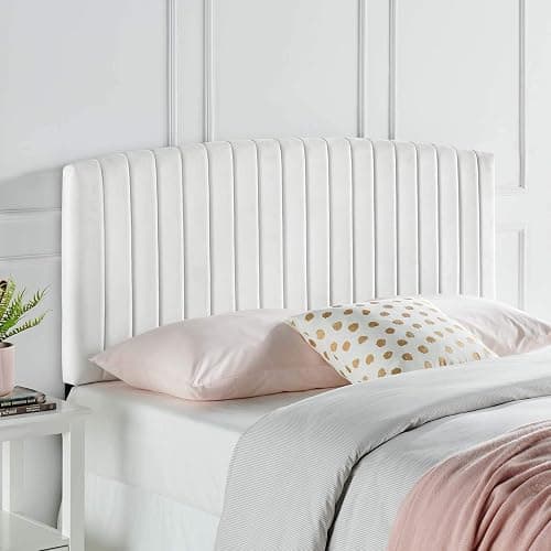 Modway Rebecca Performance Velvet Twin Headboard, White - White - Twin - Image 1