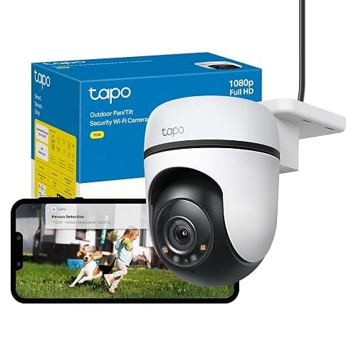 Tapo TC40 Full HD Pan/Tilt Outdoor Security Camera CCTV Camera 360° View | 1080p Wi-Fi Outdoor Camera, Person Detection, Color Night Vision, Motion Tracking, IP65, Two-Way Audio, No Monthly Fee, Alexa - Image 1