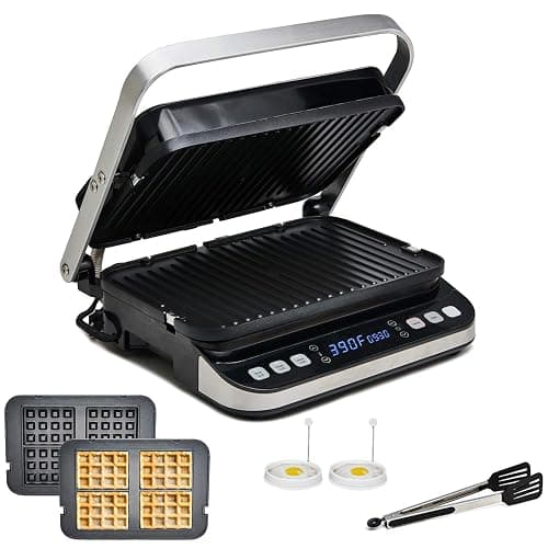 Yedi Total Package 6-in-1 Digital Indoor Grill, Waffle Maker, Panini Press, Griddle, with Deluxe Accessory Kit - Image 1