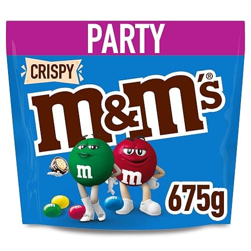 M&M's Crispy Milk Chocolate Sweets Bulk Sharing Snacks Party Bag 675g | Classic Milk Chocolate with Crunchy Centre Sweets, Bulk Sweets Bag, Crispy Chocolate Ideal Snacking & Treats - Image 1
