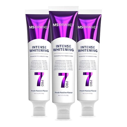 MSDRWIKEY Popping 7Pro Deep Whitening Toothpaste with 7 Probiotics - Advanced Formula for Stain Removal and Gum Health - Fluoride-Free, Enamel-Safe, Fresh Mint Flavor, 4.23 oz (3) - Image 1