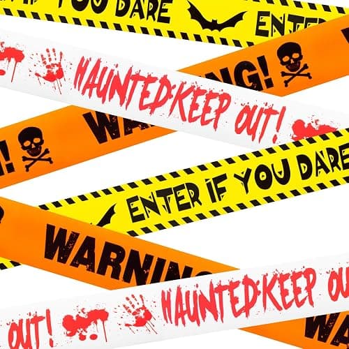 Halloween Decorations, 3inx90ft Caution Tape for Indoor and Outdoor(3 Pcs) | Halloween decor creates spooky zones for haunted houses, doors, yards, hallways, party entrances; easy to hang, wrap, cut. - Image 1