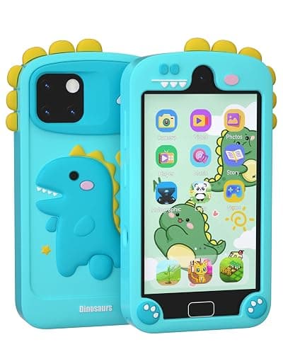 Kids Phone - Toddler Boy Dinosaur Toys for Age 3-12, Christmas Birthday Gifts for Boys, 4.0" Touchscreen Kids Smart Phone with Dual Cameras, Games, Music Player, 32GB, Toddler Learning Toys Cell Phone - Image 1