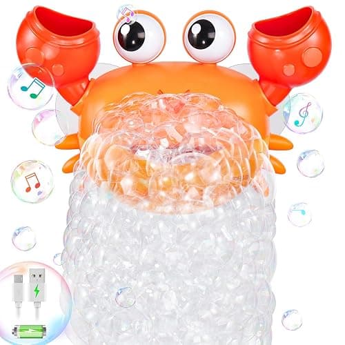 2025 Mise à Niveau Crabe faiseur de Bulles, Machine à Bulles de Bain Rechargeable, Souffle des Bulles avec des chansons pour Enfants - Image 1