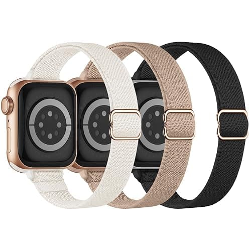 Slim Stretchy Band Compatible with Apple Watch Bands 40mm 41mm 42mm 38mm 44mm 45mm 46mm 49mm Women Men, Thin Skinny Elastic Nylon Solo Loop Strap for iWatch Series 10 9 8 7 6 5 4 3 11 Ultra SE 2/3 - Image 1