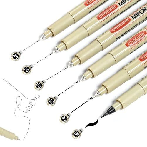 GETHPEN Micro Fineliner Set, 6 Pack Black Micro Fine Point Drawing Waterproof Archival Ink Multiliner Pens for Artist Illustration, Sketching, Technical Drawing, Anime, Manga - 6 - Image 1