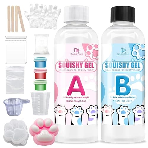 Liquid Silicone for Taba Squishy Kit - 7oz Super Soft Silicone Rubber, Fast Cure All-in-One Kit for Cat Paw Casting, Stress Relief Hamster Molding, Decompression Gift, DIY Craft for Enthusiasts - Image 1