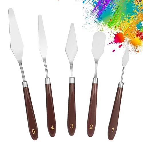 5pcs Palette Knife,Stainless Steel Spatula Palette Knife set, Pallet Knife,Painting Knives,Oil Painting Accessories for Oil, Canvas, Acrylic Painting By EGYPAMID - Image 1