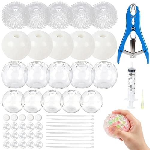 20PCS DIY Stress Ball Making Kit,Empty Stress Ball Skin with Expander & Vacuum Tool,Make Your Own Squishies,Complete Squishy Maker Kit for Adults - Image 1