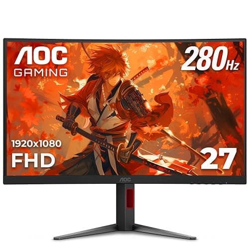 AOC C27G4ZH 27" Curved Frameless Ultra-Fast Gaming Monitor, FHD 1080p, 0.3ms HDMI 240Hz/DP 280Hz, 1500R, AMD FreeSync, HDR, Height Adjustable, 3-Year Zero Dead Pixel Guarantee - Image 1