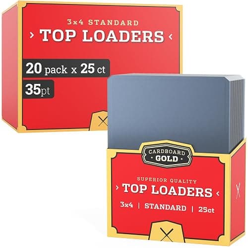 Cardboard Gold - 35pt Top Loaders for Cards - 500 Count - Premium 3x4 Inch Trading Card Toploaders - Protect Your Baseball and Sports Cards with These Crystal Clear Hard Plastic Sleeves Protectors - Image 1