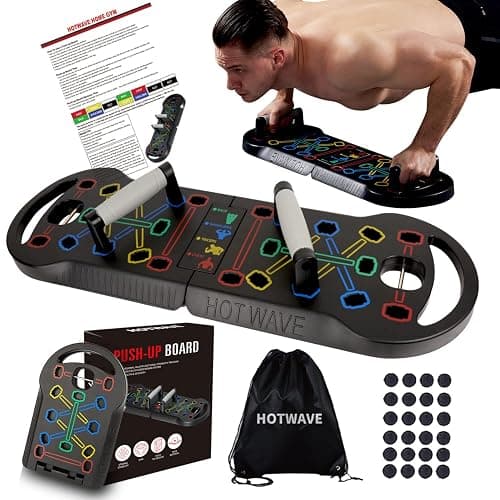 HOTWAVE Push Up Board Fitness, Portable Foldable 20 in 1 Push Up Bar at Home Gym, Pushup Handles for Floor. Professional Strength Training Equipment For Man and Women,Patent Pending - Image 1