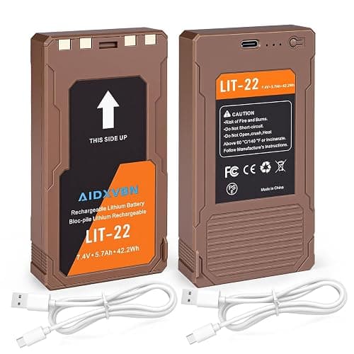 AIDXVBN 2-Pack LIT22 Rechargeable Batteries, for Spypoint Cellular Trail Camera LIT-22 PRO Flex-M, G-36,Plus, Flex-S, Solar Charging, IP65 Shell Waterproof and Dustproof - Image 1