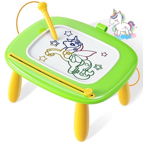 Seimome Toddlers Magnetic Drawing Board, Ages 1-3, Green, 8.9 Inch Drawing Area, Toddler Girl Toys, Learning Numbers & Alphabet - Green - Image 1