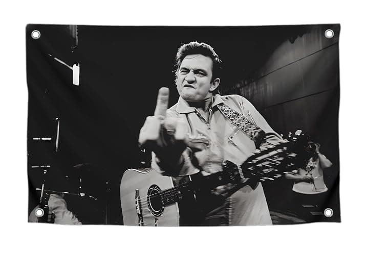 LUIVU 3x5 Feet Cash The Man in Black Flag with Four Brass Grommets - America Country Singer Banner for Outdoor or Indoor - Wall Tapestry Poster Signs Decorations for Bedroom or College - Image 1