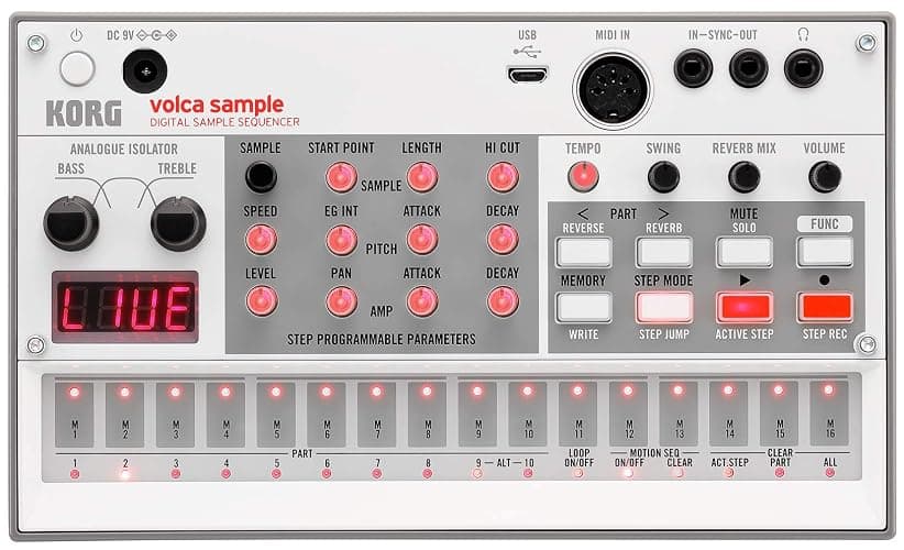 Korg Volca Sample 2 Digital Sample Sequencer Drum Machine w/Pattern Chain Mode and 16-step Sequencer - Image 1