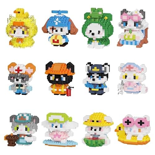 HJPLPXH Cat and Dog Micro Mini Building Block Sets Birthday Gift for Kids | Animals Buildling Model Kits, Mini Bricks Cat and Dog Series Toys for Kids - Image 1