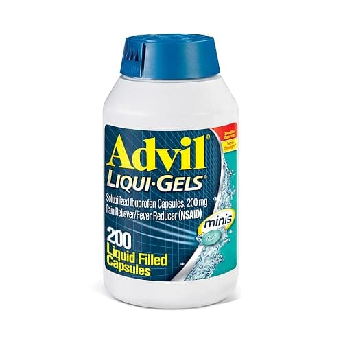Advil Liqui-Gels minis Pain Reliever and Fever Reducer, Pain Medicine for Adults with Ibuprofen 200mg for Pain Relief - 200 Liquid Filled Capsules - Image 1