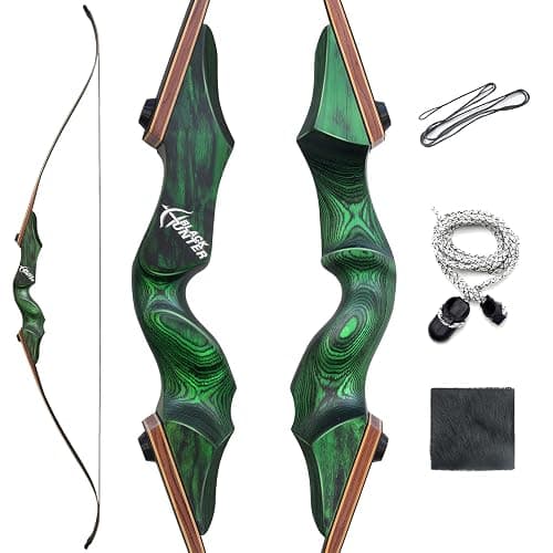 Black Hunter Bow 60" Archery Left Hand Recurve Bow 20-60LBS Archery Set Adult Hunting Recurve Bow for Adults Targeting Shooting - Image 1