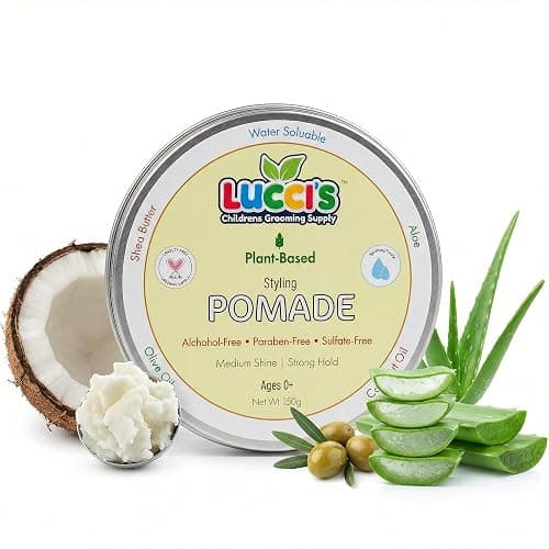 LUCCI’S CHILDRENS GROOMING SUPPLY Baby Hair Gel – 5oz Plant-Based Styling Hair Pomade for Infants – No Parabens or Sulphates – Medium Shine and Strong Hold Hair Paste for Kids - Image 1