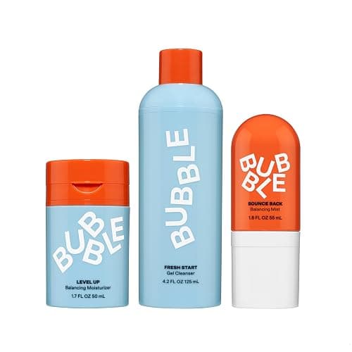 Bubble Skincare Level Up Gel Moisturizer (50ml) + Fresh Start Gel Cleanser (125ml) + Bounce Back Balancing Facial Toner Mist (55ml) - Image 1