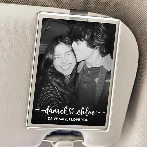 Valentines Personalized Gifts for Him - Personalized Sun Visor Clip with Photo, Custom Polaroid Clip for Car, Valentines, Anniversary, Birthday Gift for Dad, Husband, Car Accessories for Boyfriend - Image 1
