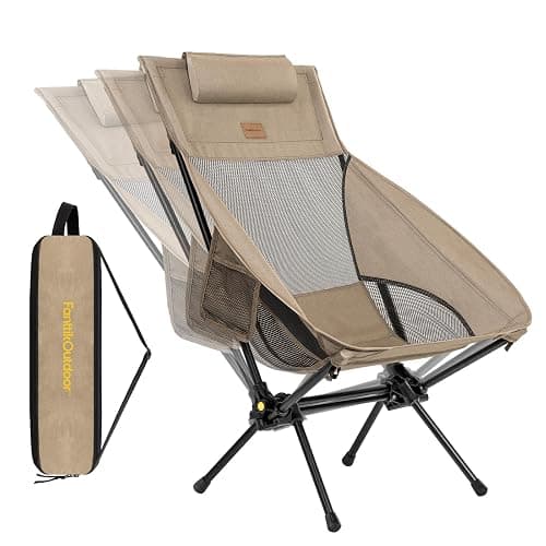FanttikOutdoor Zeta L8 Max Camping Chair, Portable & Lightweight, Comfort-Driven Foldable Rocking Chair with Carry Bag for Camping, Hiking, Patio, Fishing, Support up to 250 lbs, Khaki - Image 1